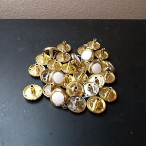 LOT of 30 Exquisite 1980s Belwith Brass & White Porcelain Drawer Knobs